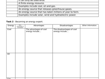 KS3 Geography Climate Change. L5. Renewable and nonrenewable energy