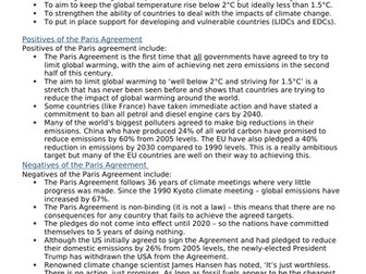 KS3 Geography Climate Change. L6. What can be done to reduce the impacts of climate change on a glob