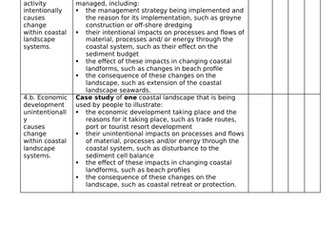 OCR A Level Geography - Coastal Landscapes – Section 4. How does human activity cause change within