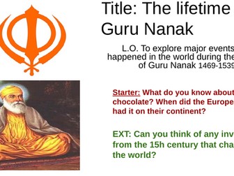 The lifetime of Guru Nanak