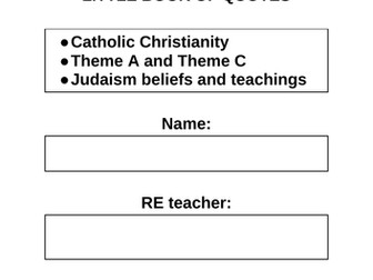 AQA GCSE RE Spec B: Key quotes revision booklet