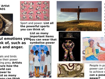GCSE Exam  Edexcel Art & Design, Power - Mind Map / Artist Research