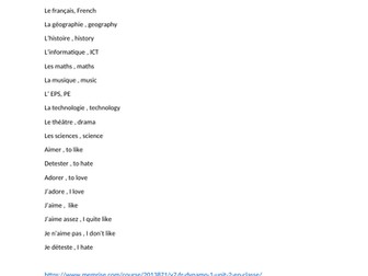 Dynamo 1 module 2 vocabulary lists with uploaded vocabulary list to Quizlet