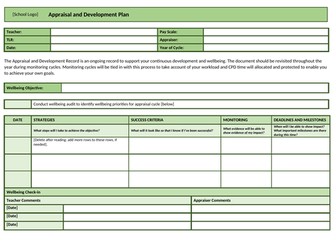 Teacher Appraisal Forms (Performance Management)