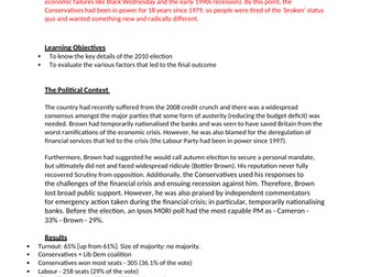 Case study - Cameron's election in 2010