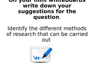 BTEC Level 3 Unit 4 - B1 - research methods ppt lesson