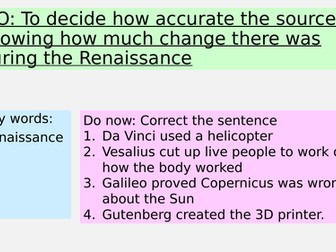 Source analysis of the Renaissance
