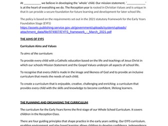 EYFS Example Policy 2024