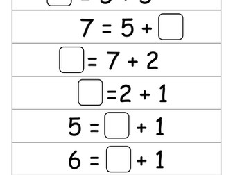 adding with missing number boxes