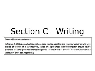 Junior Cert French and Spanish Writing Section