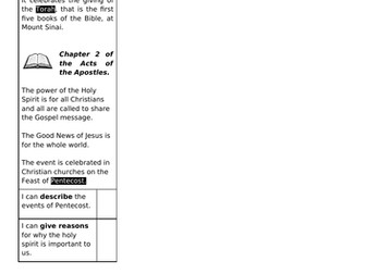 Year 4 Come and See Topic 7 Knowledge Note Set