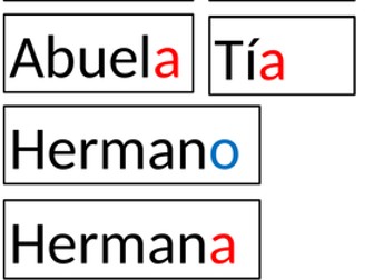 Family members / Familia flashcards or sentence builder (cut out)