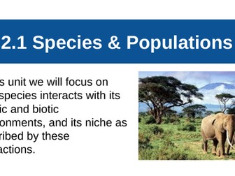 ESS 2.1 Species and Populations