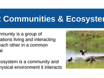 ESS 2.2 Communities and ecosystems