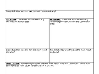 8145 - Conflict in Asia:  End of the Korean War and essay planning