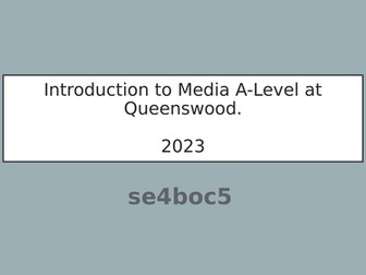 Media Taster Lesson A-Level - EDUQAS