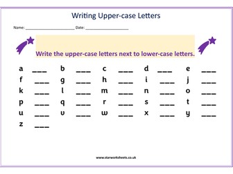 Lower-case to Upper-case Worksheet
