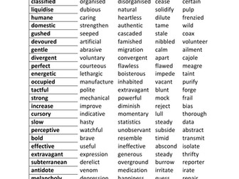 Vocabulary Test - ANTONYMS 1