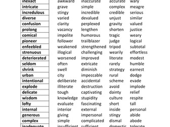 Vocabulary Test ANTONYMS 3