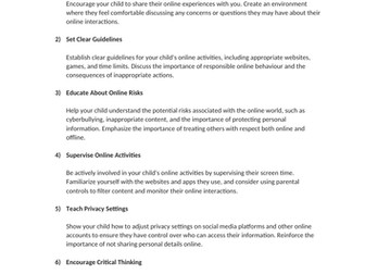 Online Safety Letter Template