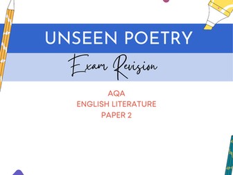 Unseen Poetry Exam Revision Booklet (AQA)