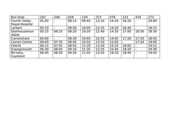 Bus Timetable