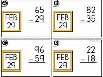 Leap Year Day 2024 2 Digit Subtraction with Regrouping