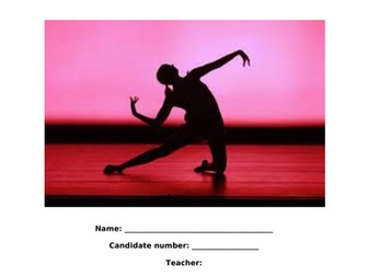 Btec Dance Component 3 log booklet