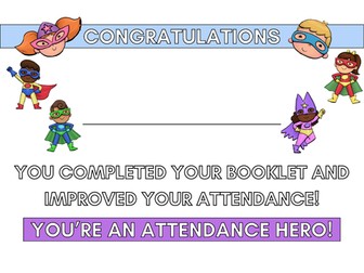 Attendance Hero Tracking Booklet and Certificate