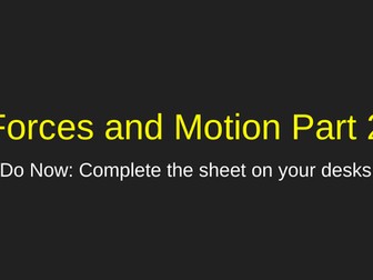 Forces and Motion Recap Starter