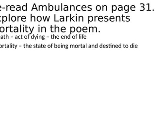 Larkin Essay Question on Ambulances