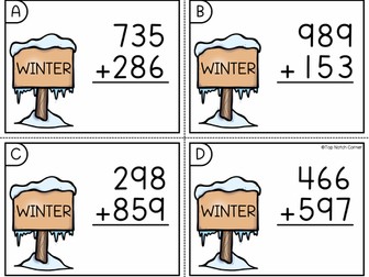 3 Digit Addition with Regrouping Winter Activities