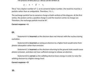 Solutions to AQA A level Physics Multiple Choice 2019