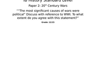 IB DP History Paper 2 Sample / 20th Century Wars / World War 1