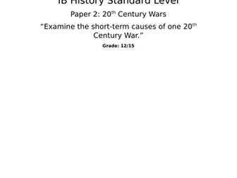 IB DP History Paper 2 Sample / 20th Century Wars / Spanish Civil War