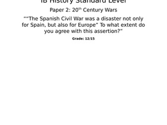 IB DP History Paper 2 Sample / 20th Century Wars / Spanish Civil War