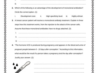 GCSE Biology - Uses of Monoclonal Antibodies Practice Questions