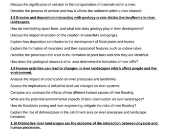 GCSE Revision Questions - Rivers (Edexcel A)