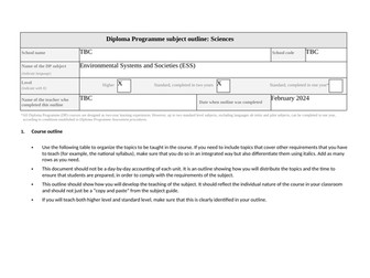 ESS Curriculum Overview/Plan 2024