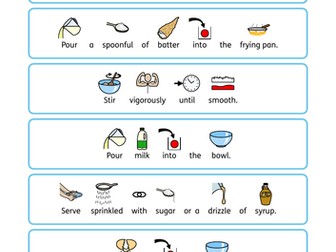 Pancake Recipe Ordering Task (Widgit Symbols)