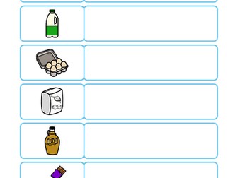 Pancake Day Ingredients Writing Frame (Widgit Symbols)