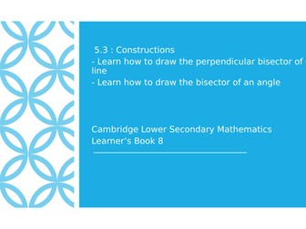 Perpendicular bisector and angle bisector