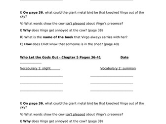 Chapter 5 part 1 Who Let The Gods Out Guided Reading