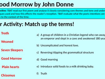 The Good Morrow by John Donne Lesson