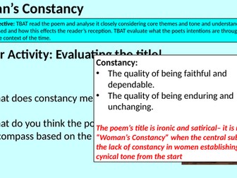 Woman’s Constancy by John Donne Lesson