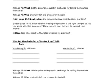 Chapter 7 part 2 Who Let The Gods Out Guided Reading