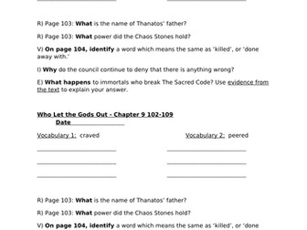 Chapter 9 Who Let The Gods Out Guided Reading