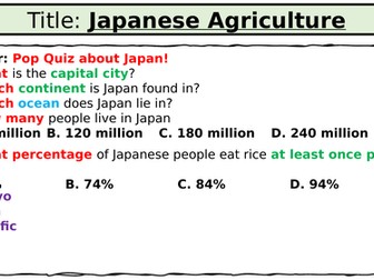 Japanese Agriculture & Geography