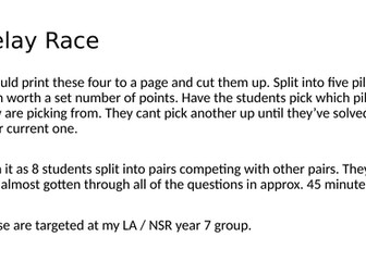 Multiplication Relay Race (LA)
