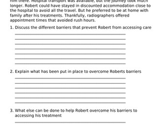 Geographical and Financial Barriers - BTEC Health and Social Component 2